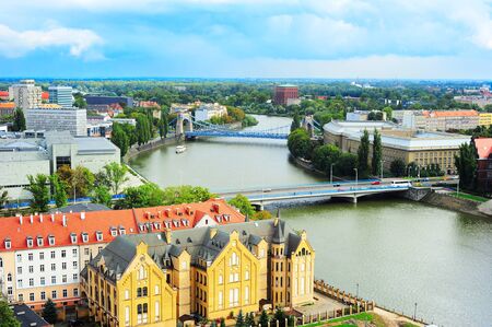 Wroclaw skyline, Poland. Aerial viewの写真素材