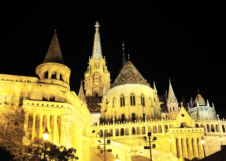  Fisherman's Bastion is a terrace in neo-Gothicstyle situated on the Buda bank of the Danube, on the Castle hill in Budapest, around Matthias Church. It was designed and built between 1895 and 1902 の写真素材