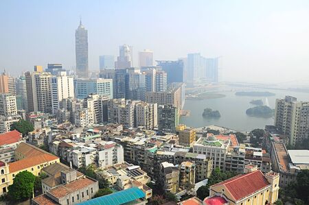 Aerial view of Macau in the morning.の写真素材