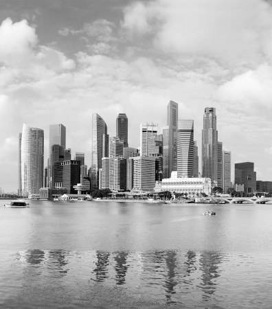 Panoramic view of Singapore in the sunshine morningの写真素材