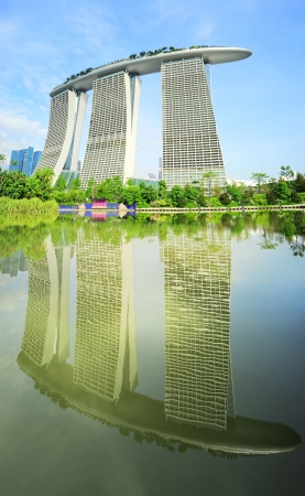 SINGAPORE -MAY 09  Marina Bay Sands Resort on May 09, 2013 in Singapore  It is billed as the worldのeditorial素材