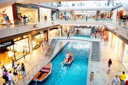 Singapore, Republic of Singapore - March 08, 2013: People walking in a shopping mall at Marina Bay Sands Resort in Singapore. It is billed as the world's most expensive standalone casino property at S$8 billion .のeditorial素材