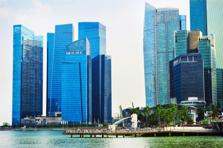 Colorful Skyline of Singaporeのeditorial素材