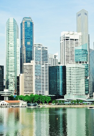 View of Singapore downtown in the morningのeditorial素材