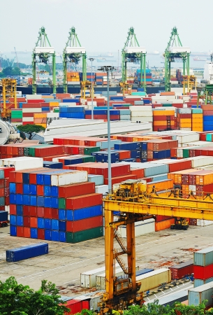 Singapore commercial port   Itの写真素材