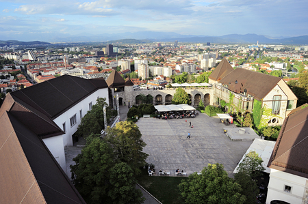  Ljubljana Castle, famous destinations in Sloveniaのeditorial素材