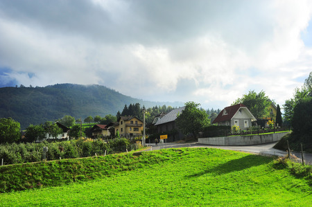 Traditional Slovenian village in the mountainsのeditorial素材