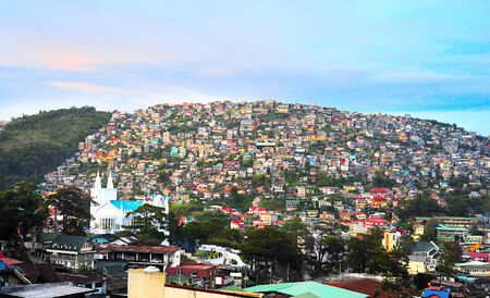 Baguio city at dusk, Luzon Island, Philippines の写真素材