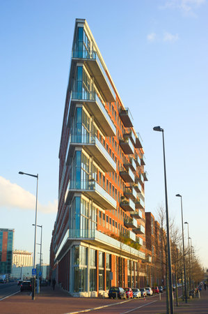 Corner of building, streets of Amsterdam, Netherlands