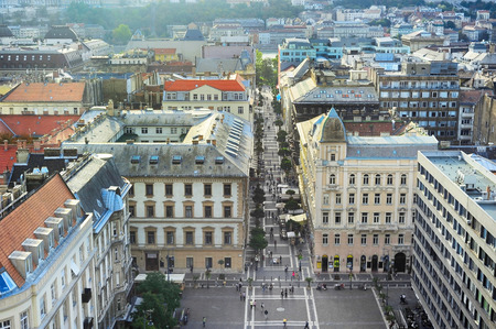 Aerial view of Budapest and St Stephen's Square, Hungaryのeditorial素材
