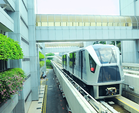 The Changi Airport Skytrain at Singapore Changi Airportのeditorial素材