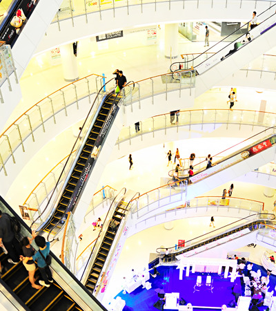 BANGKOK - MARCH 04, 2013 : Central World shopping plaza in Bangkok. It's the third largest shopping complex in the world. Central World has 550,000 square metres of shopping mall のeditorial素材