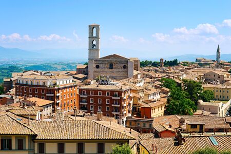 Perugia skyline in the sunshine day. Italyの写真素材