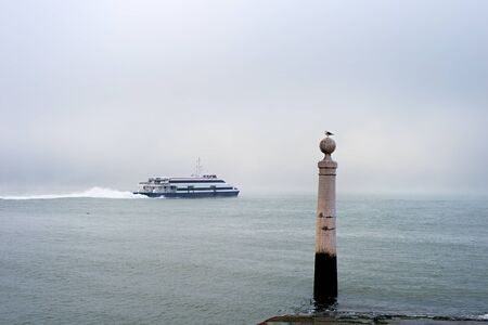 Ferry boat from Lisbon to Almada. Portugalの写真素材