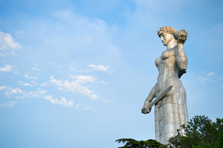 TBILISI, GEORGIA - MAY 06, 2015: Statue of Mother Georgia in Tbilisi, Georgia. The memorial is 50 meters high and watches over Georgia from a hill above Tbilisi.のeditorial素材