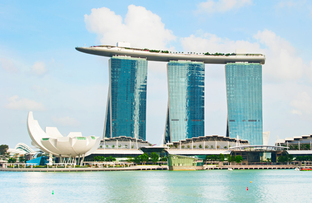 SINGAPORE - MAY 02, 2013 : Marina Bay Sands Resort in Singapore. It is billed as the world's most expensive standalone casino property at S$8 billionのeditorial素材