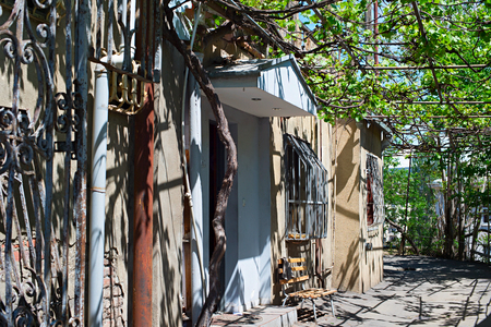 Typical Tbilisi yard in the sunny summer day. Georgiaの写真素材