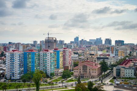 Skyline of Batumi city center with beautiful sky. Georgiaのeditorial素材