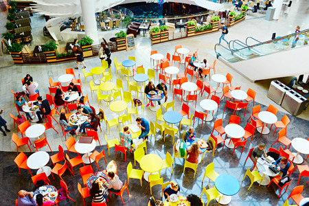 KYIV, UKRAINE - SEPT 22, 2015: People at Ocean Plaza shopping mall in Kyiv. Ocean Plaza is the second largest shopping mall and entertainment complex of Kyiv.のeditorial素材