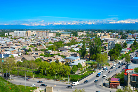 Skyline of Gori city. Georgian Republicの写真素材