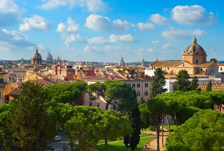 Aerial view of Rome Old Town in the sunny day. Italyの写真素材