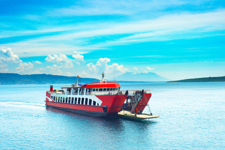 Ferry boat from Bali Island to Java island. Indonesiaの写真素材