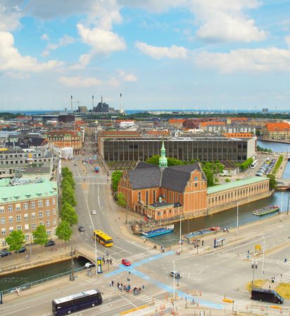 Aerial skyline of Copenhagen Old Town. Denmarkの写真素材