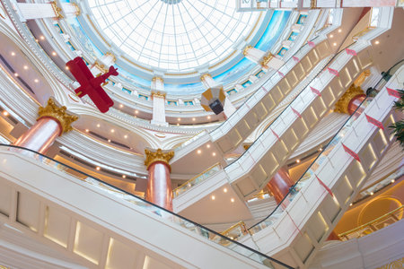 SHANGHAI, CHINA - DECEMBER 28, 2016: Global Harbor is a large shopping mall in Shanghai, China. It...