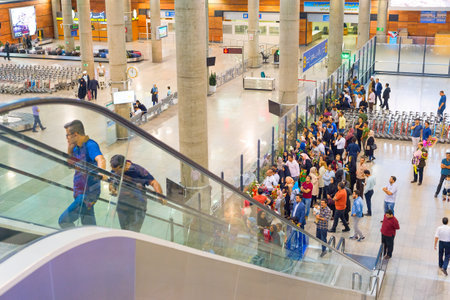 TEHRAN, IRAN - MAY 22, 2017: People waiting for arriving passengers at Tehran Imam Khomeini International Airportのeditorial素材
