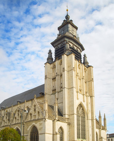 View of Notre-Dame de la Chapelle church, Brussels, Belgiumの写真素材
