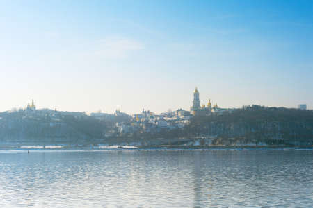 Kyiv Pechersk Lavra also known as the Kyiv Monastery of the Caves and Dnipro river in the spring. Ukraineの写真素材