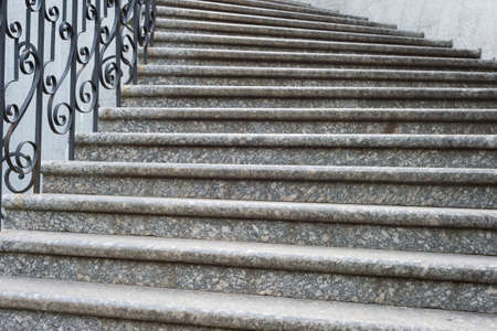 Big marble curve stairs. Kiev-Pechersk Lavra monastery. Kiev, Ukraineの写真素材