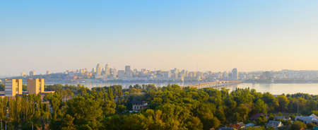 Panorama of Dnipro city at sunset. Ukraineの写真素材