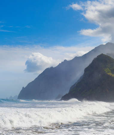 Beautiful Madeira seaside landscape. Madeira island , Portugalの写真素材