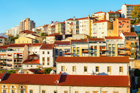 Sunset view, Porto skyline, houses of traditional architecture, Portgalの写真素材