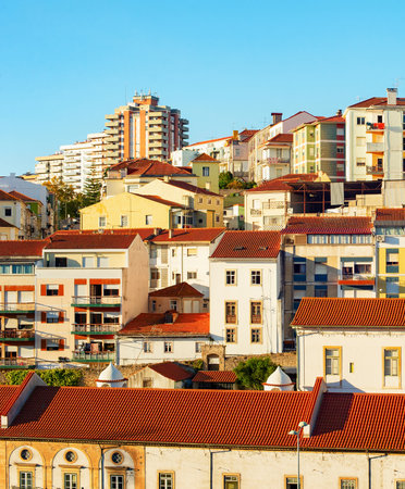 Sunset view, Porto skyline, houses of traditional architecture, Portgalの写真素材
