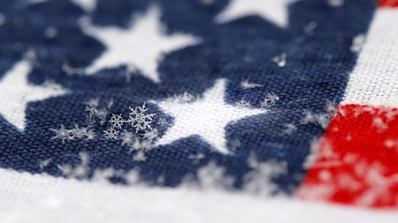 snowflakes on a star backgroundの写真素材