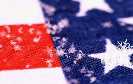 snowflakes on a star backgroundの写真素材