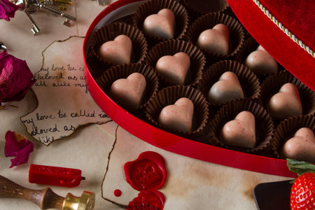 Gift boxes of gourmet chocolates for Valentine's Day