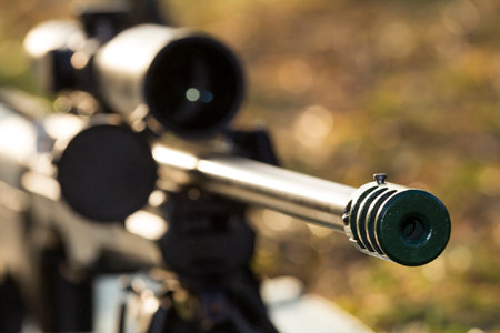 shooter aiming a rifle at a target