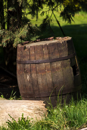 Old abandoned wooden house in the villageの写真素材