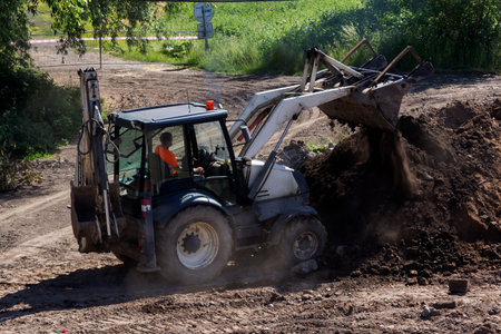 demolition of the old bridge heavy machinery
