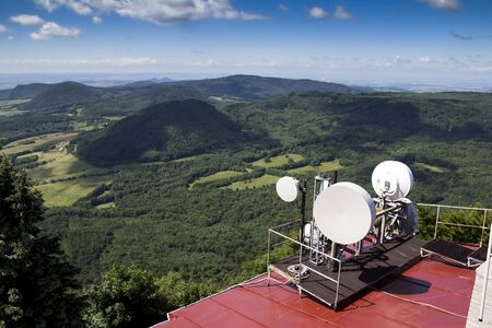 telecommunication antenna on top of the hillのeditorial素材