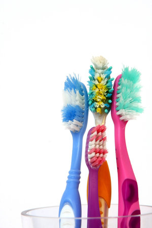 Toothbrushes in the glass