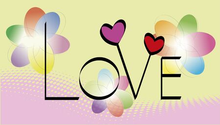 Love card with flowers and heartsのイラスト素材