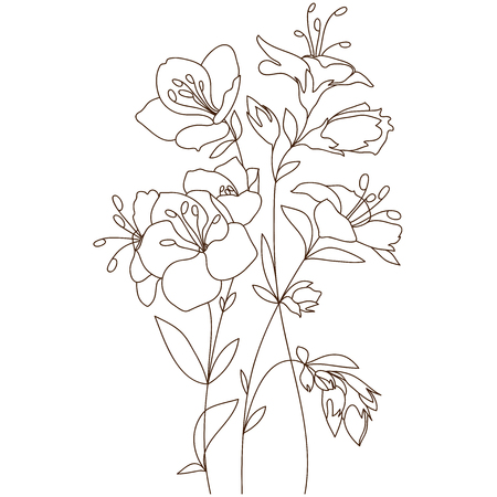 Bouquet Outlineのイラスト素材