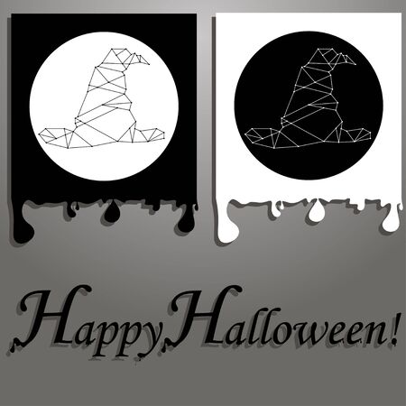 Simple Cards with Witch Hat for Halloweenのイラスト素材