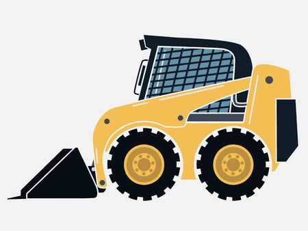 A vector graphic for a skid steer loader vehicleのイラスト素材