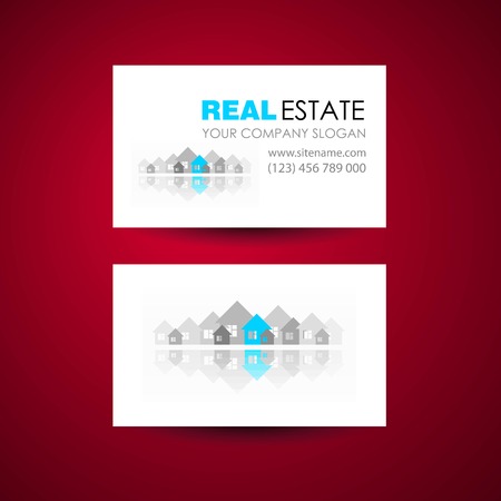Eco home and real estate logo template. Business card design idea.のイラスト素材