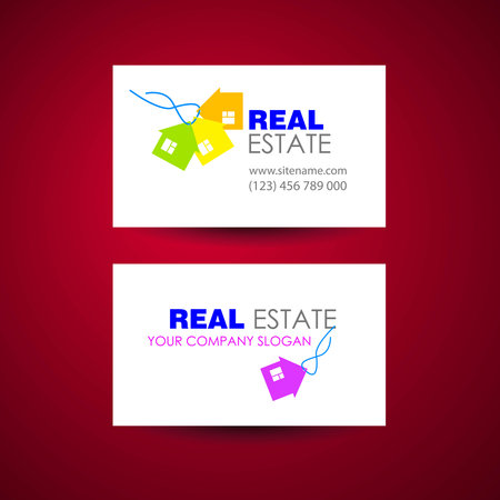 Eco home and real estate logo template. Business card design idea.のイラスト素材
